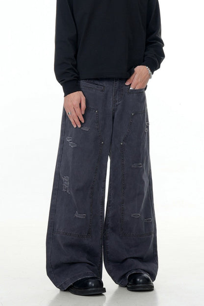 Irregular Distressed Cargo Pants