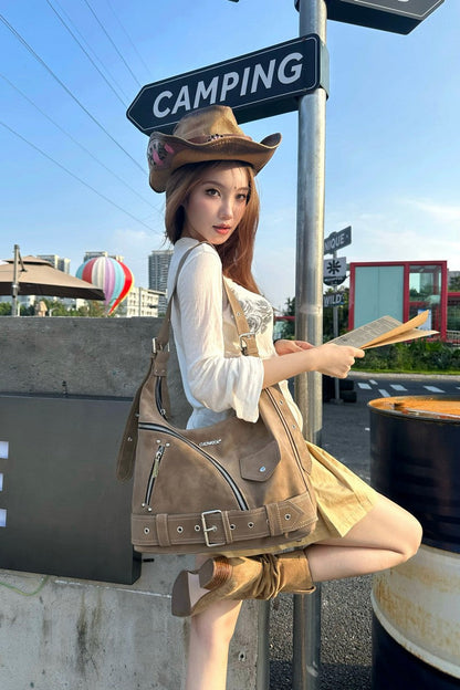 Vintage Suede Casual Tote Bag