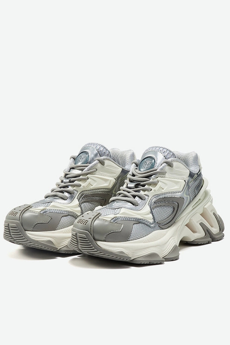 Pioneer Mecha Silver Dad Sneakers