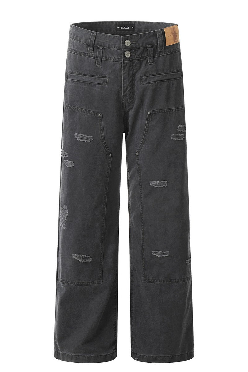 Irregular Distressed Cargo Pants