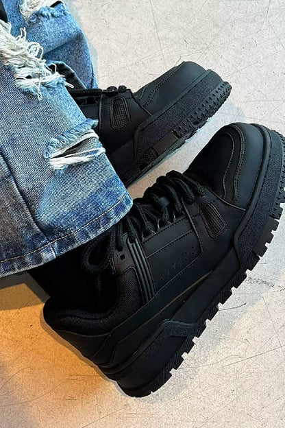 Breathable All-Black Sneakers