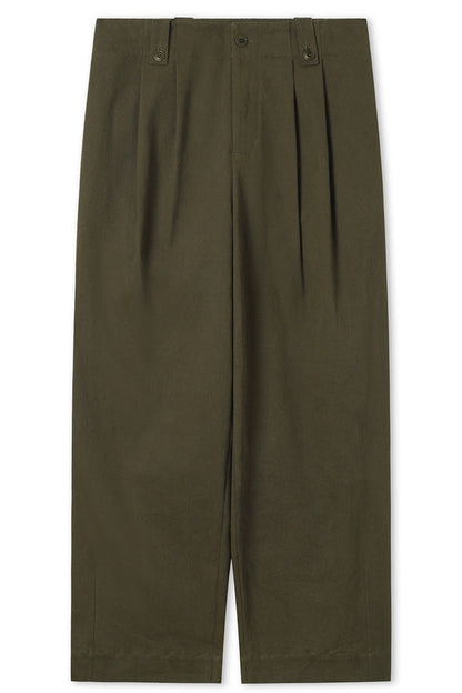 Wrinkle-Resistant Pleated Relaxed Trousers