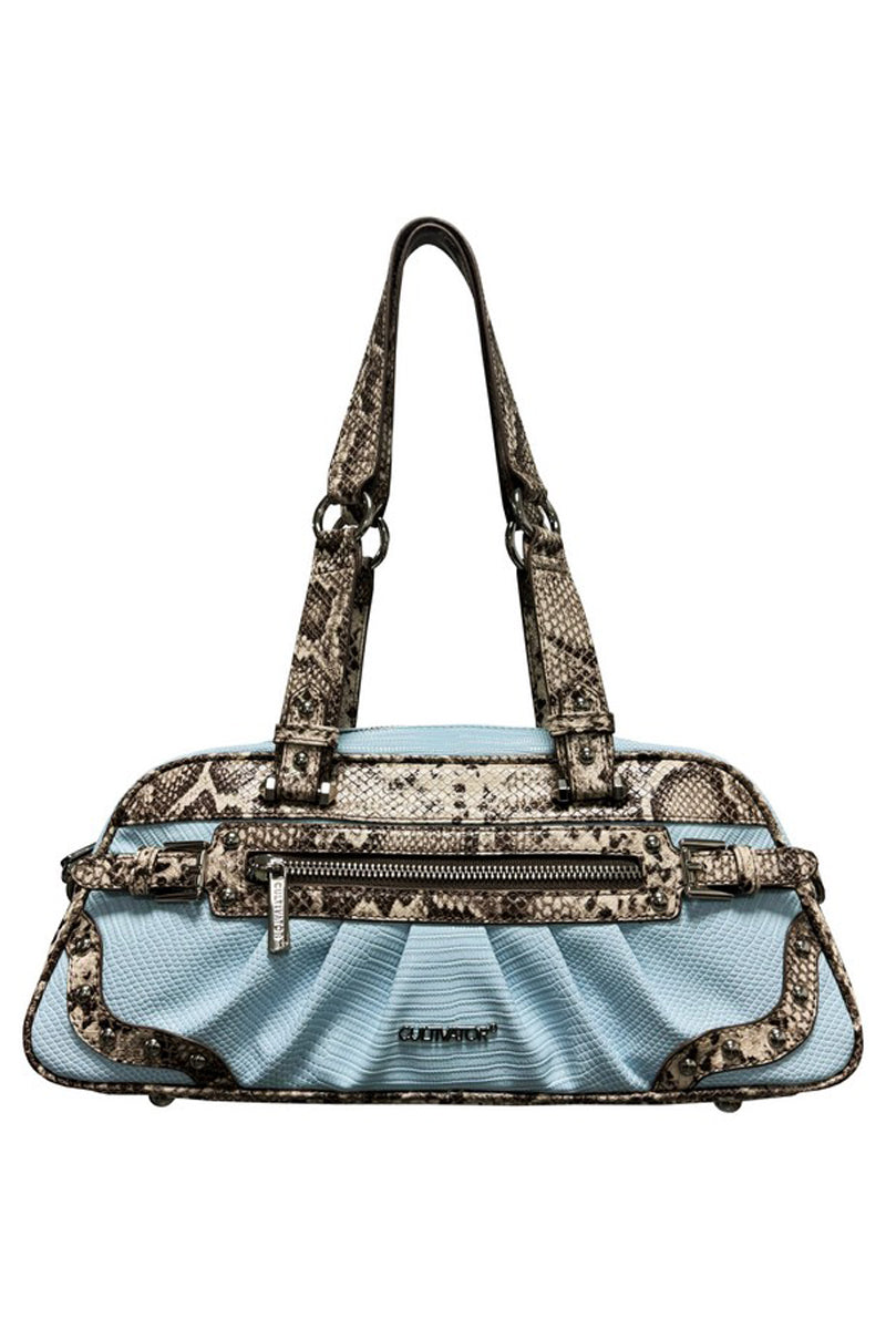 Millennial Snake Print Colorblock Underarm Bag