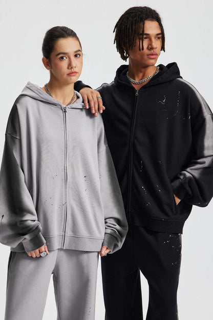 Spray Paint Graffiti Zip Hoodie