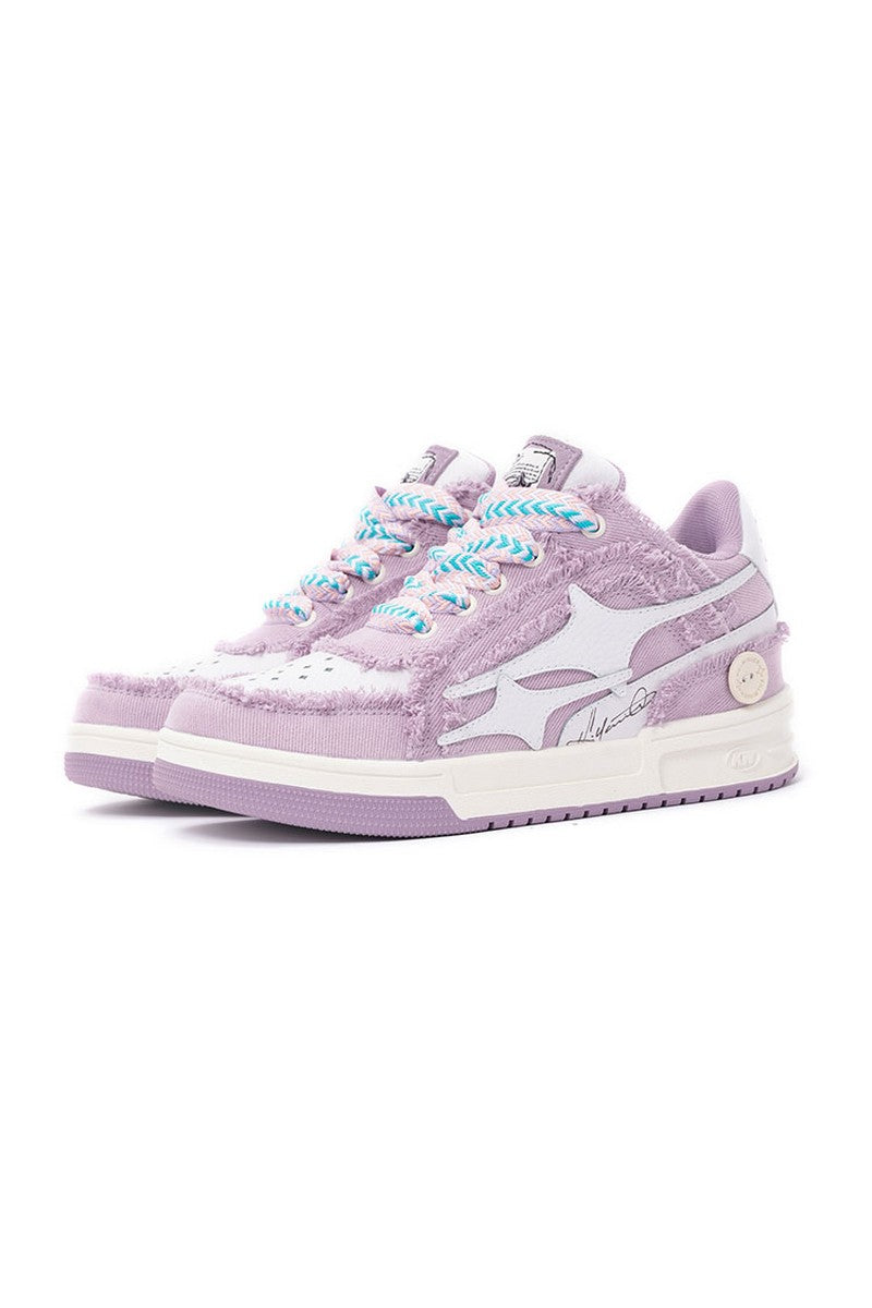 Lilac Distressed Sneakers