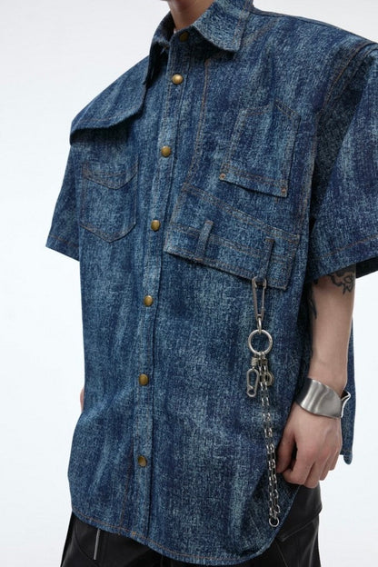 Old Washed Retro Denim Shirt