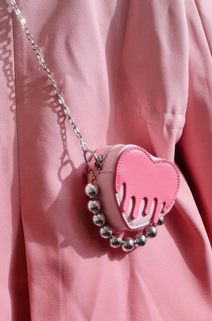 Liquid Heart-Shaped Mini Bag