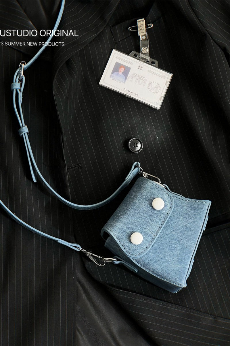 Twist Crossbody Denim Mini Shoulder Bag