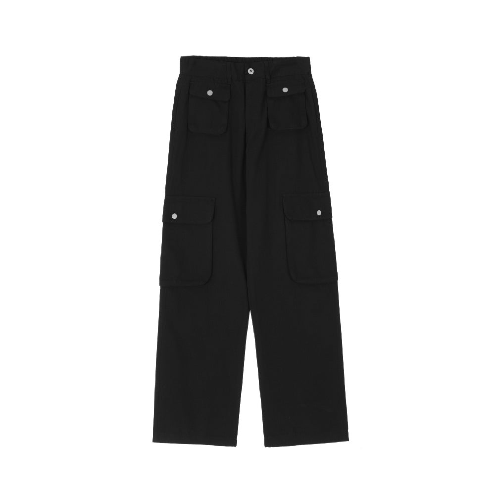 Pocketed Cargo Straight-Leg Pants