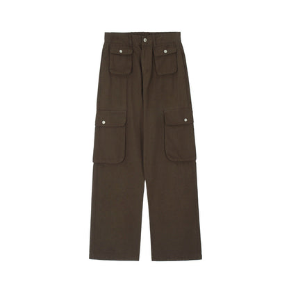 Pocketed Cargo Straight-Leg Pants