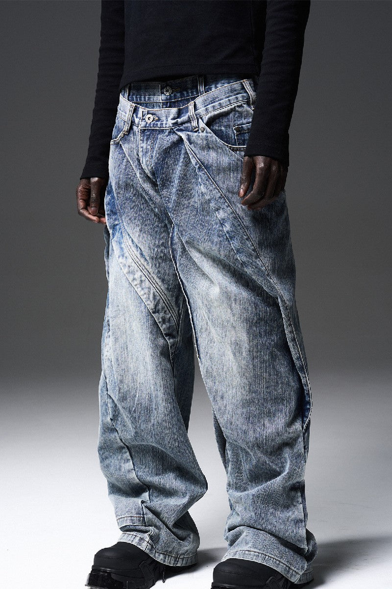 BNP x Black8 Twisted Layered Jeans