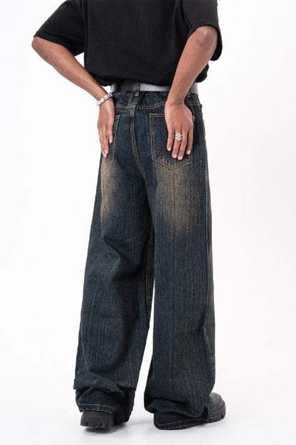 Oversized Washed Retro Jeans