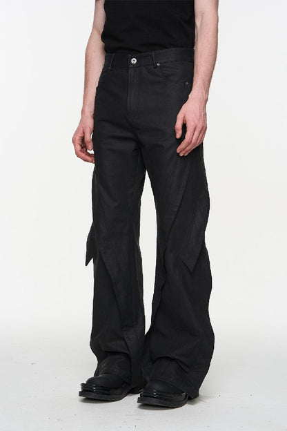 Twisted Zip Deform Cargo Straight Loose Pants