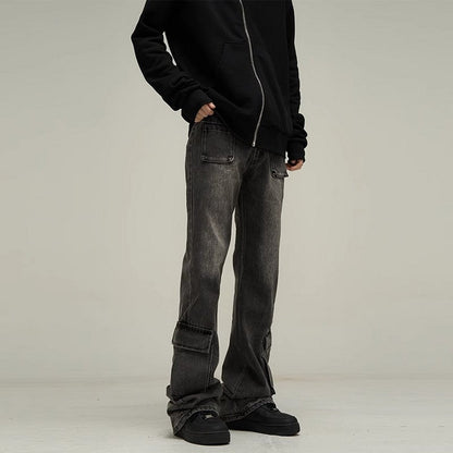 Washed Pockets Jeans