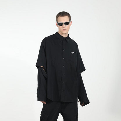 Detachable Sleeves Loose Shirt