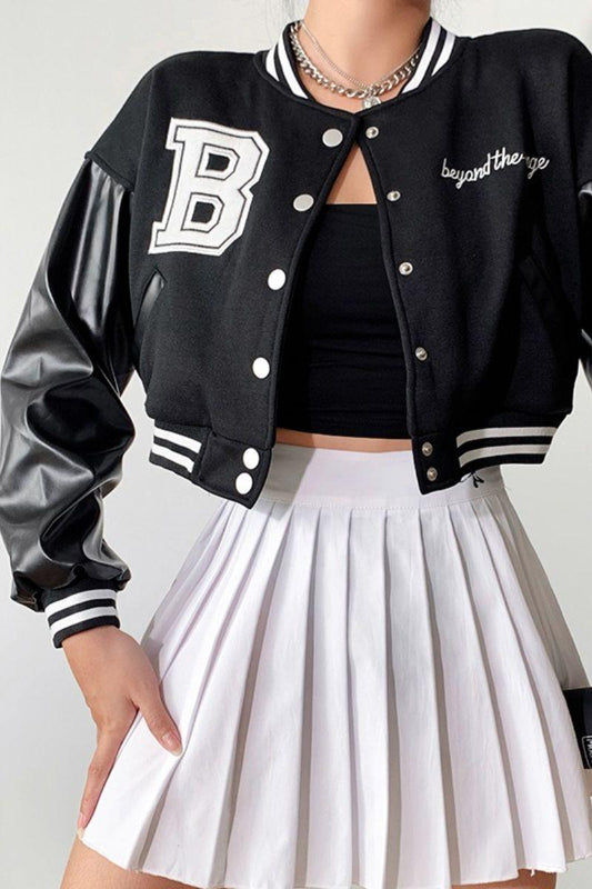 B Embroidered Varsity Jacket