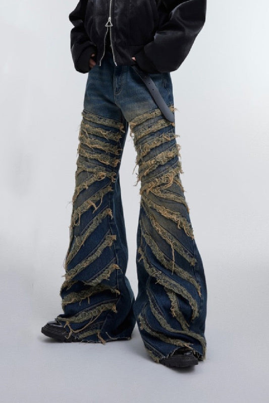Destroyed Flared Denim
