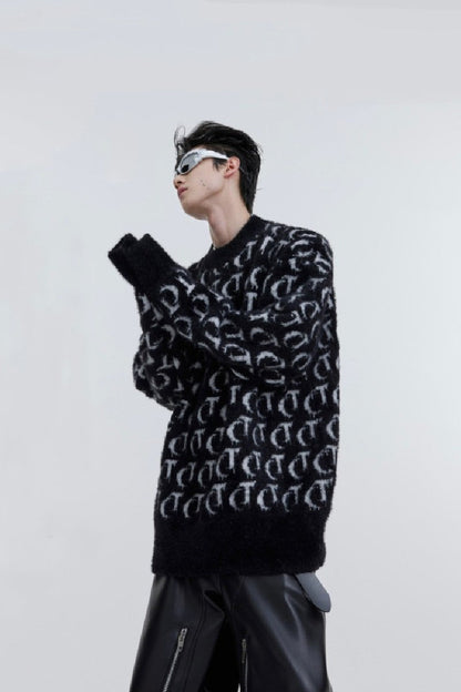 All Over Logo Knit Sweater