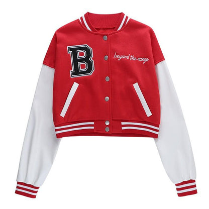 B Embroidered Varsity Jacket