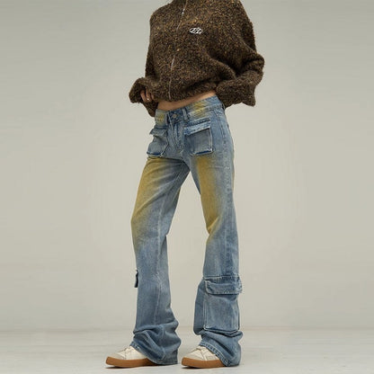 Washed Pockets Jeans