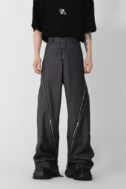 Zipper Slit Trousers