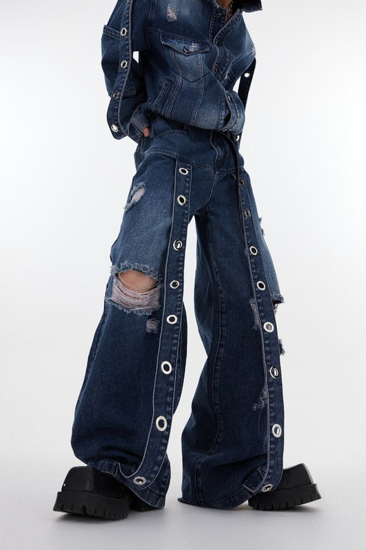 Distressed Washed Denim