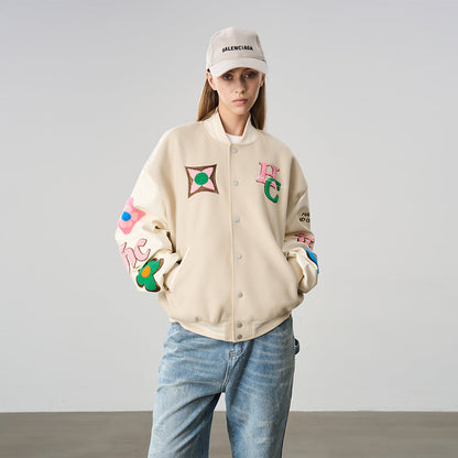 Golden Rules Embroidered Varsity Jacket