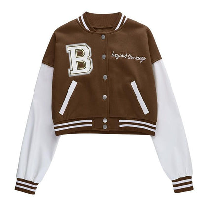 B Embroidered Varsity Jacket