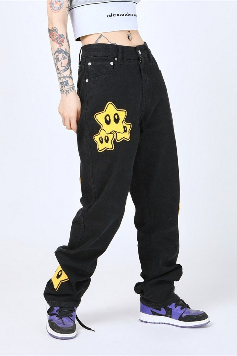 Embroidered Stars Denim