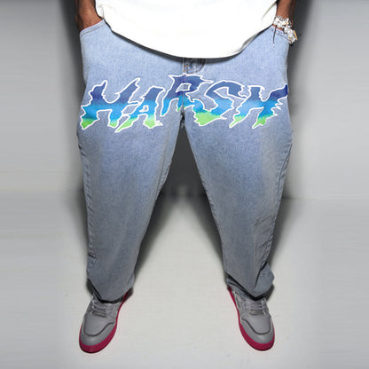 Gradient Logo Loose Denim