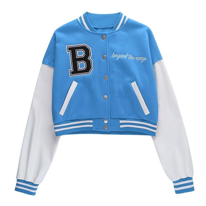 B Embroidered Varsity Jacket