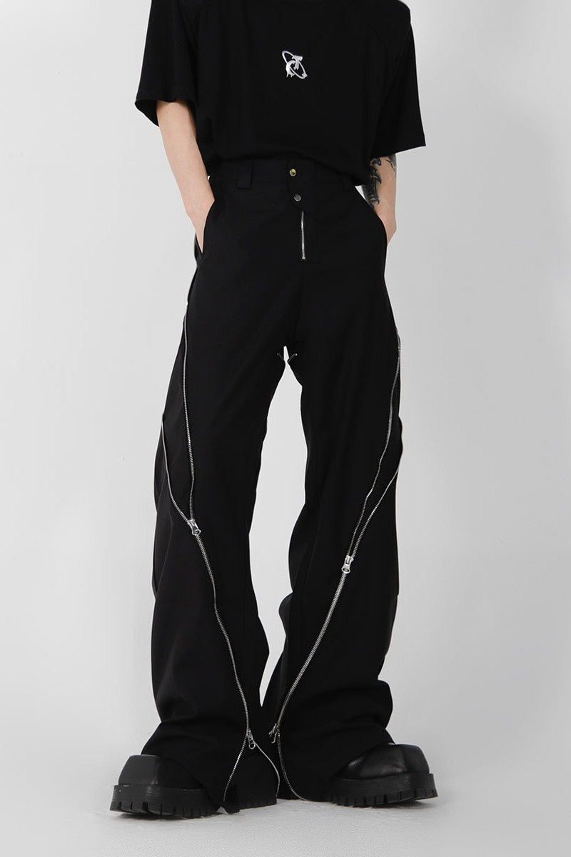 Zipper Slit Trousers