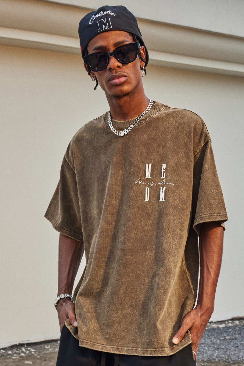 Embroidered Washed Logo Tee