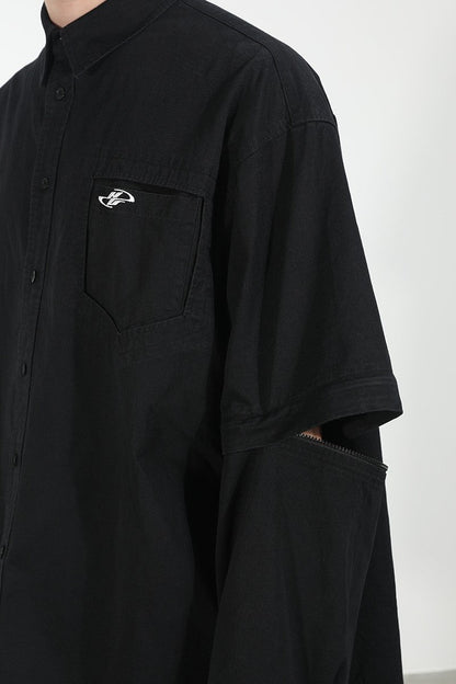 Detachable Sleeves Loose Shirt
