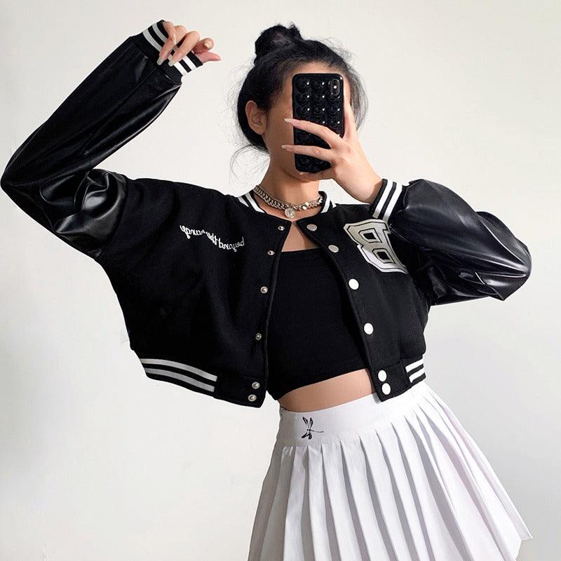 B Embroidered Varsity Jacket