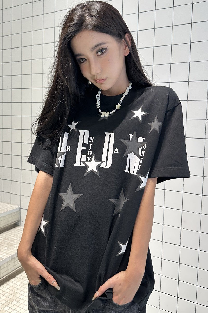 Stars Print Logo Tee