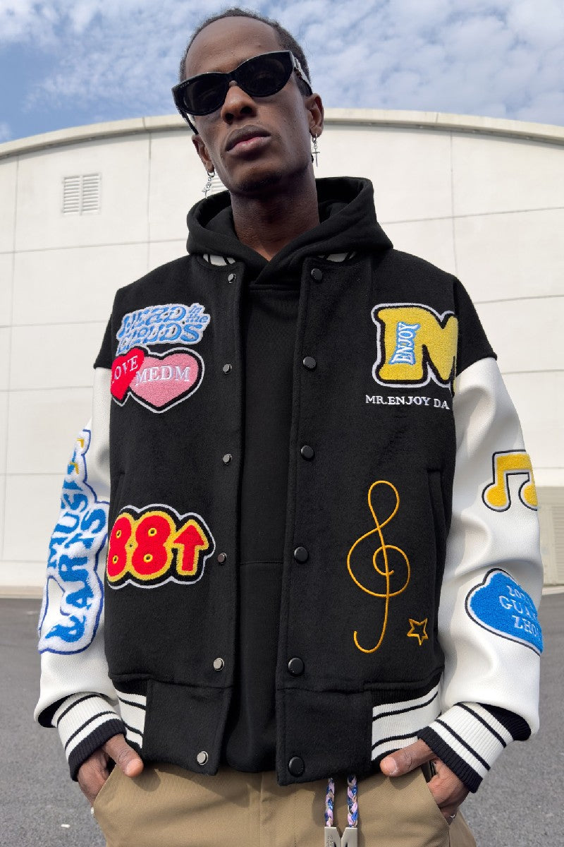 Sherpa Patches Varsity Jacket