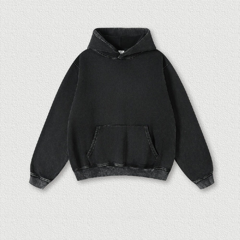 355G Washed Fleece Hoodie