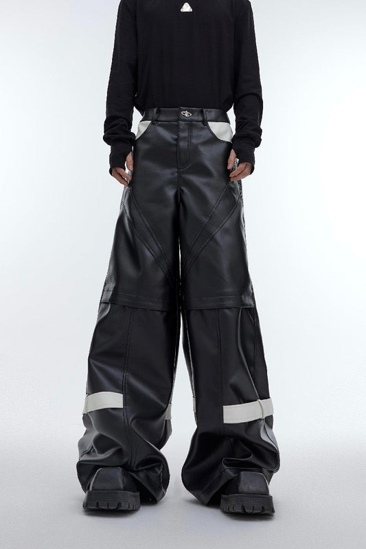 Straps PU Leather Pants