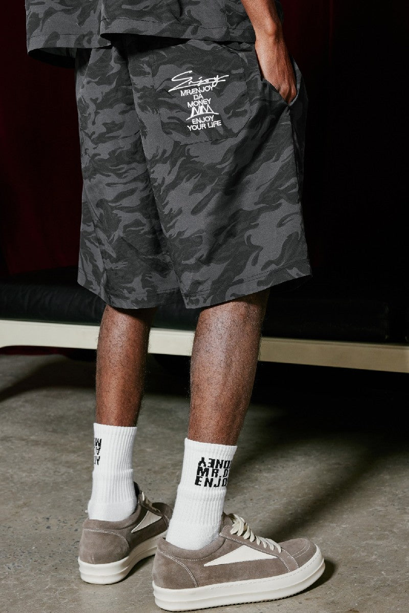 Camo Nylon Shorts