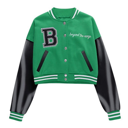 B Embroidered Varsity Jacket