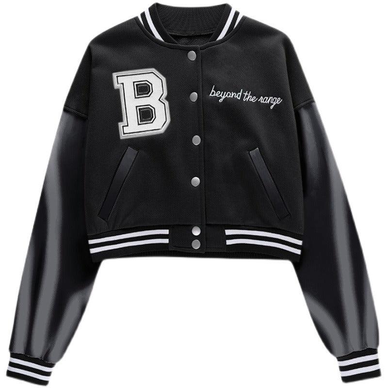 B Embroidered Varsity Jacket