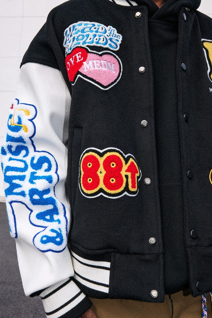 Sherpa Patches Varsity Jacket