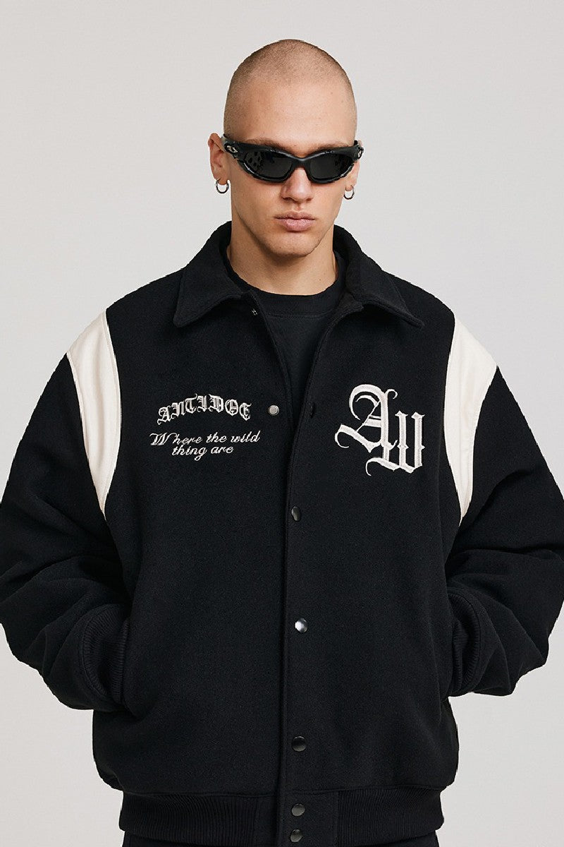 Patchwork Embroidered Varsity Jacket