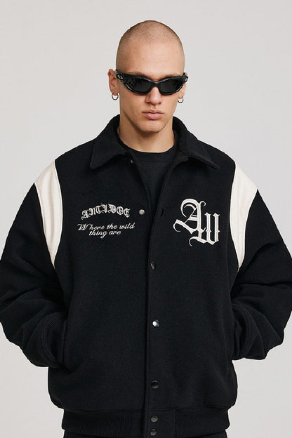 Patchwork Embroidered Varsity Jacket