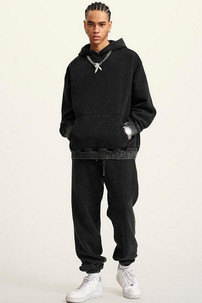 355G Washed Fleece Hoodie