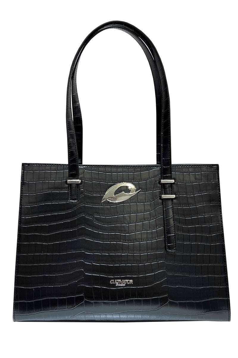 Crocodile Pattern Logo Tote Bag