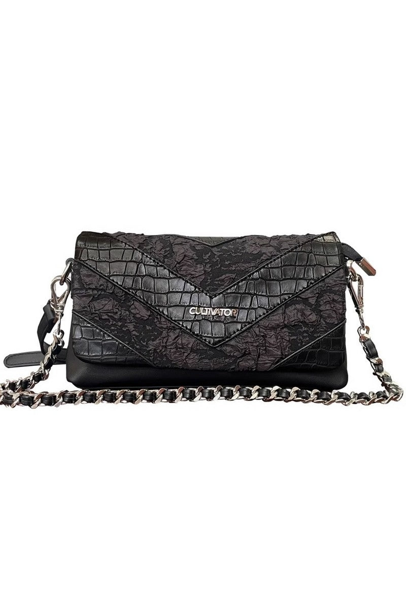 Snake Pattern Chain Shoulder Bag