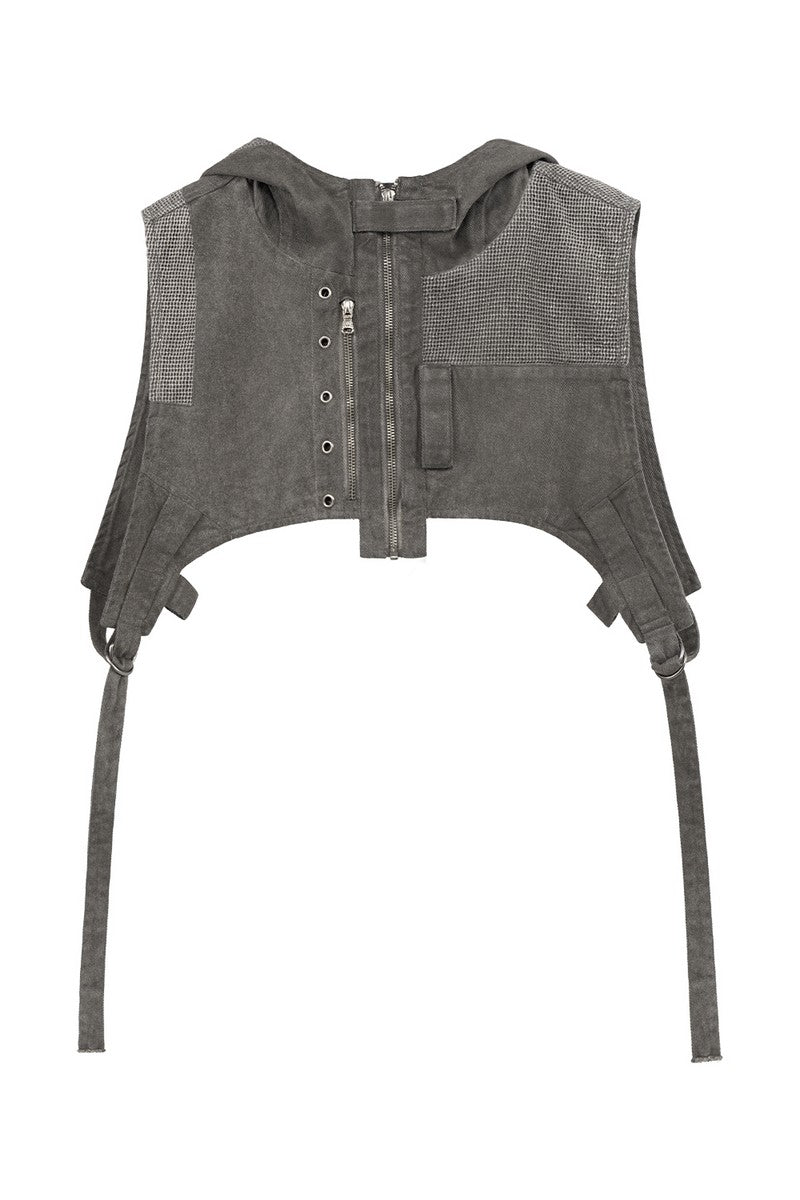 Strap Hooded Vest