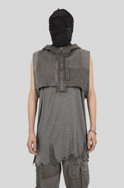 Strap Hooded Vest